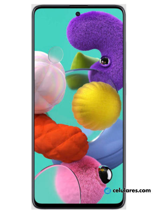 Imagens Varias vistas de Samsung Galaxy A51 Preto. Detalhes da tela: Varias vistas