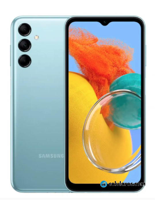 Imagens Varias vistas de Samsung Galaxy M14 Azul. Detalhes da tela: Varias vistas