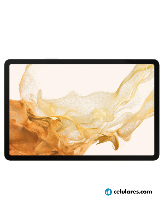 Imagens Frontal de Tablet Samsung Galaxy Tab S8 Grafite. Detalhes da tela: Pantalla de inicio